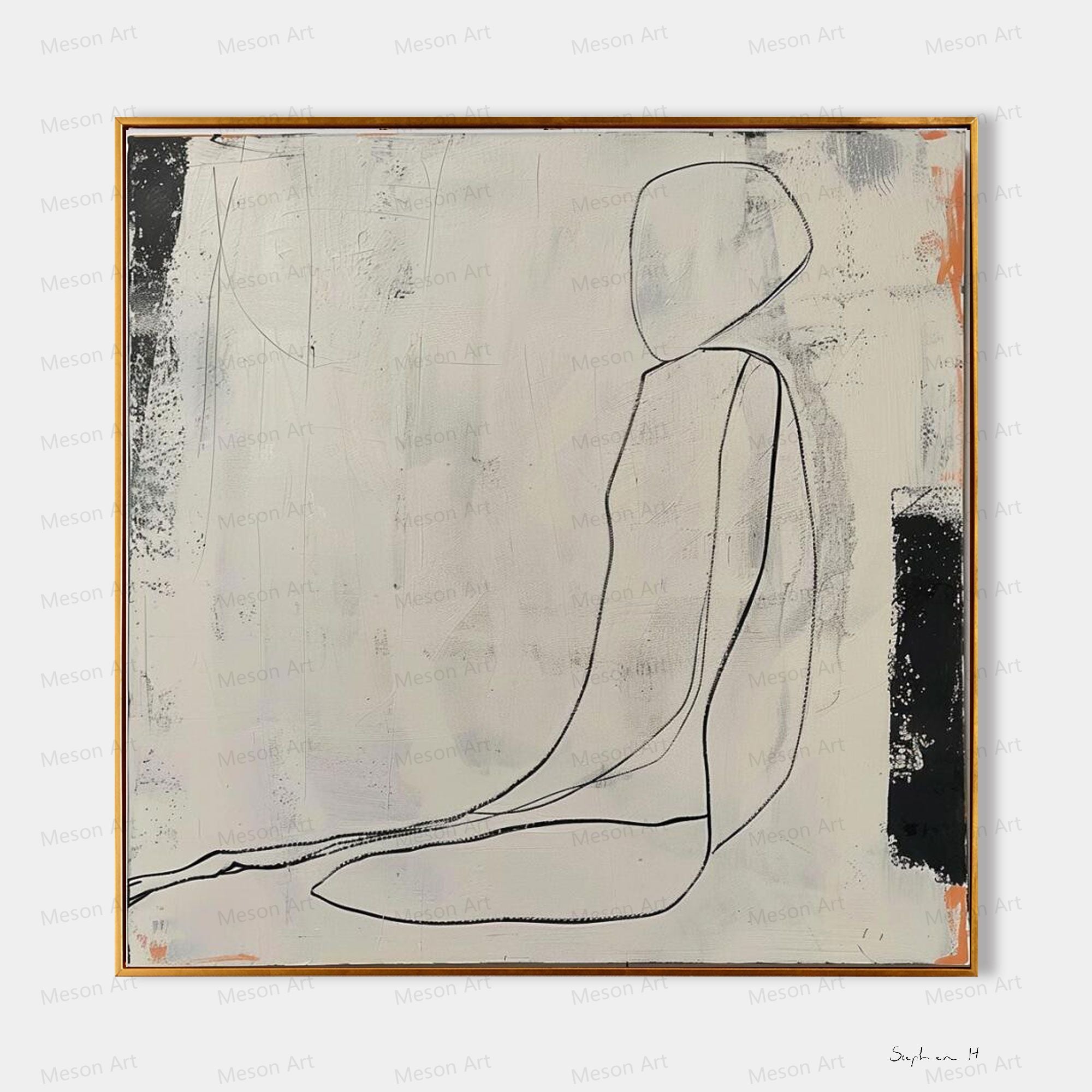 Large Minimalist Line Abstract Art Minimalist Character Abstract Art Minimalist Bedroom Wall Decoration Oil Painting