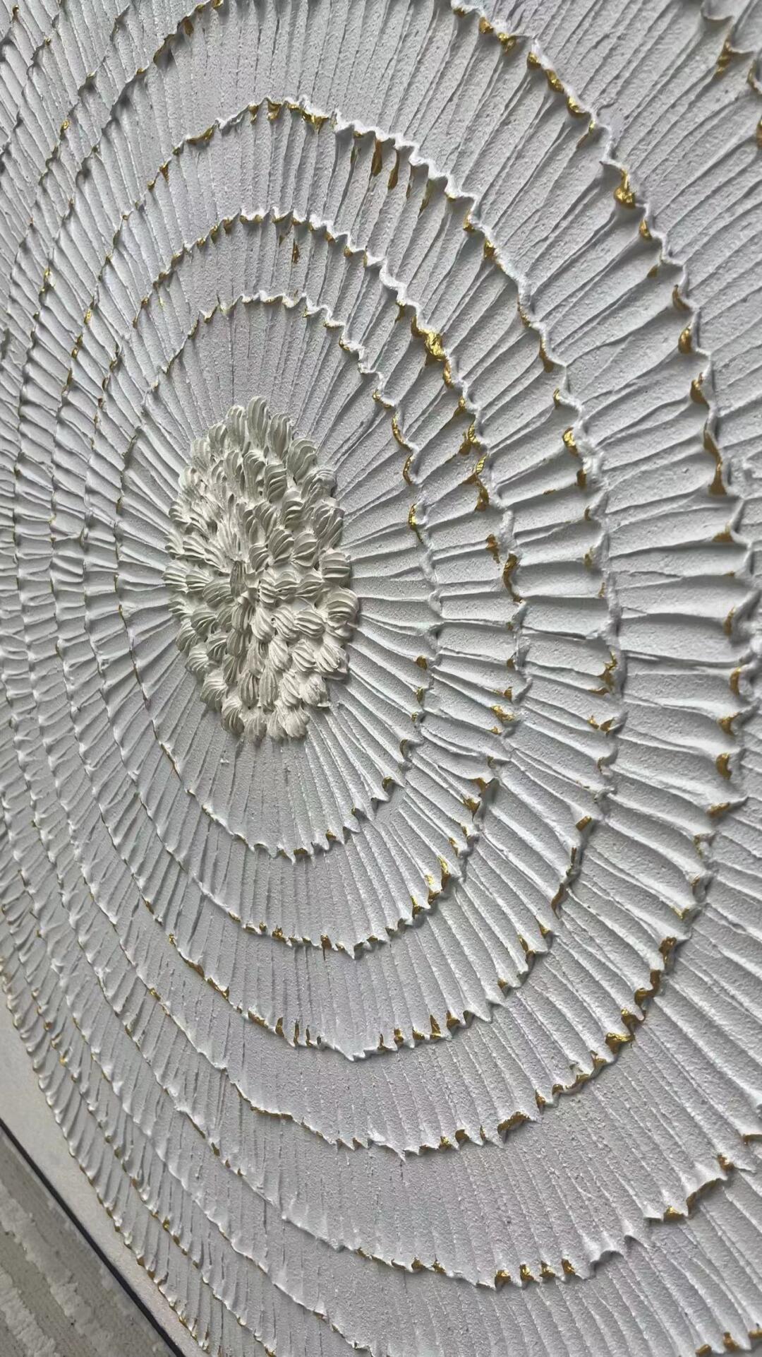 White Flower Plaster Art White Flower Plaster Texture Painting White Flower Canvas Wall Art for Sale