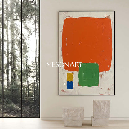 Vibrant Minimalist Large Textured Canvas Ready to Hang Dinning Room