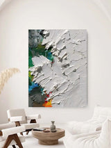 3D Thick Abstract Canvas Art Thick Textured Acrylic Painting Abstract Plaster Wall Art For Sale