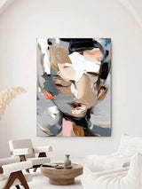 Thick Abstract Figure Oil Painting Textured Woman Canvas Art Abstract ...