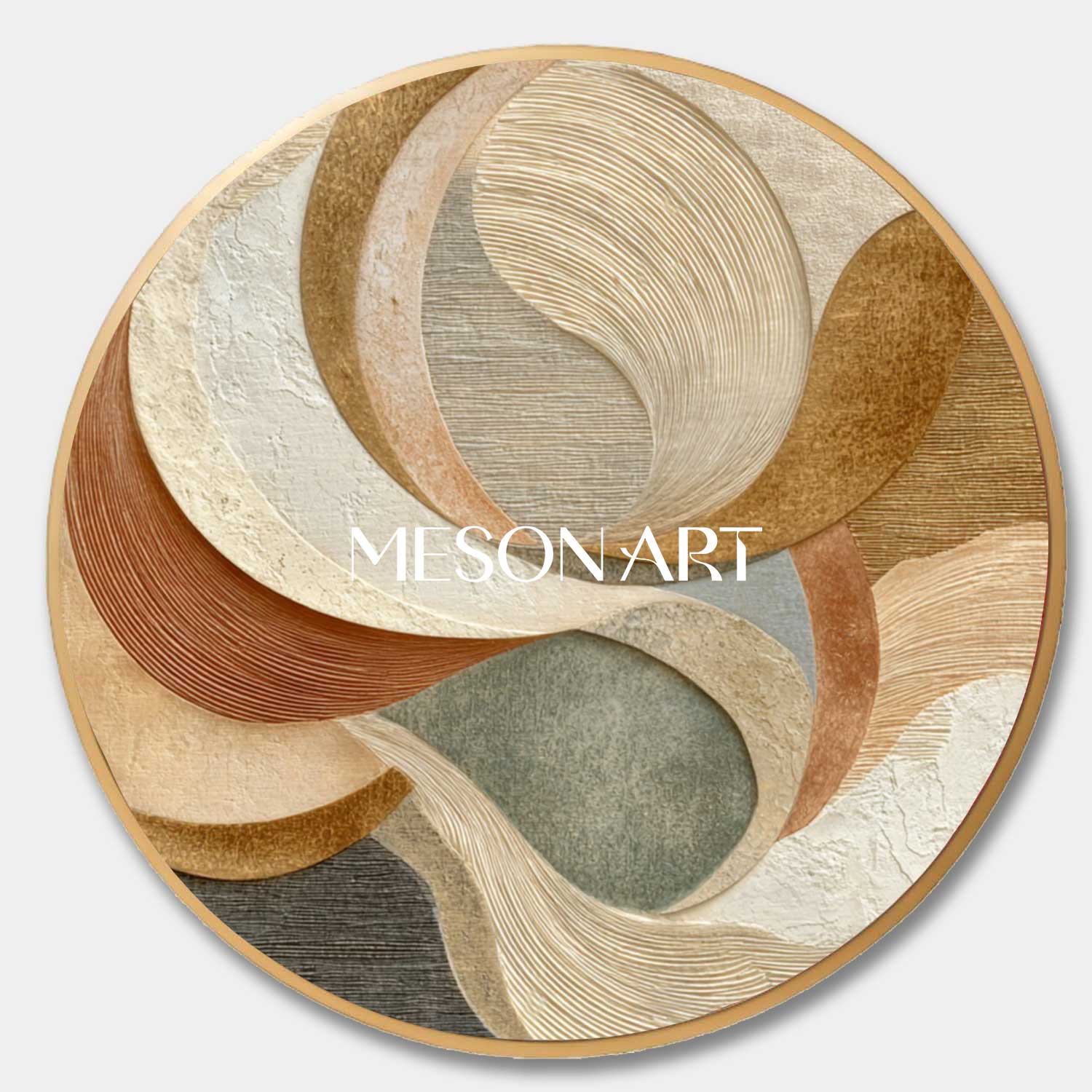 Modern Organic Abstract Wall Art–Neutral&Earth Tone Sculptural Canvas