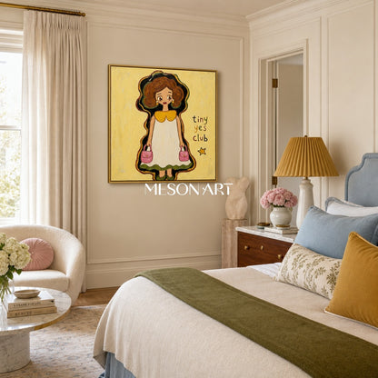 Whimsical Pop Art Painting For Kids Room With Textured Finish And Vibrant Colors