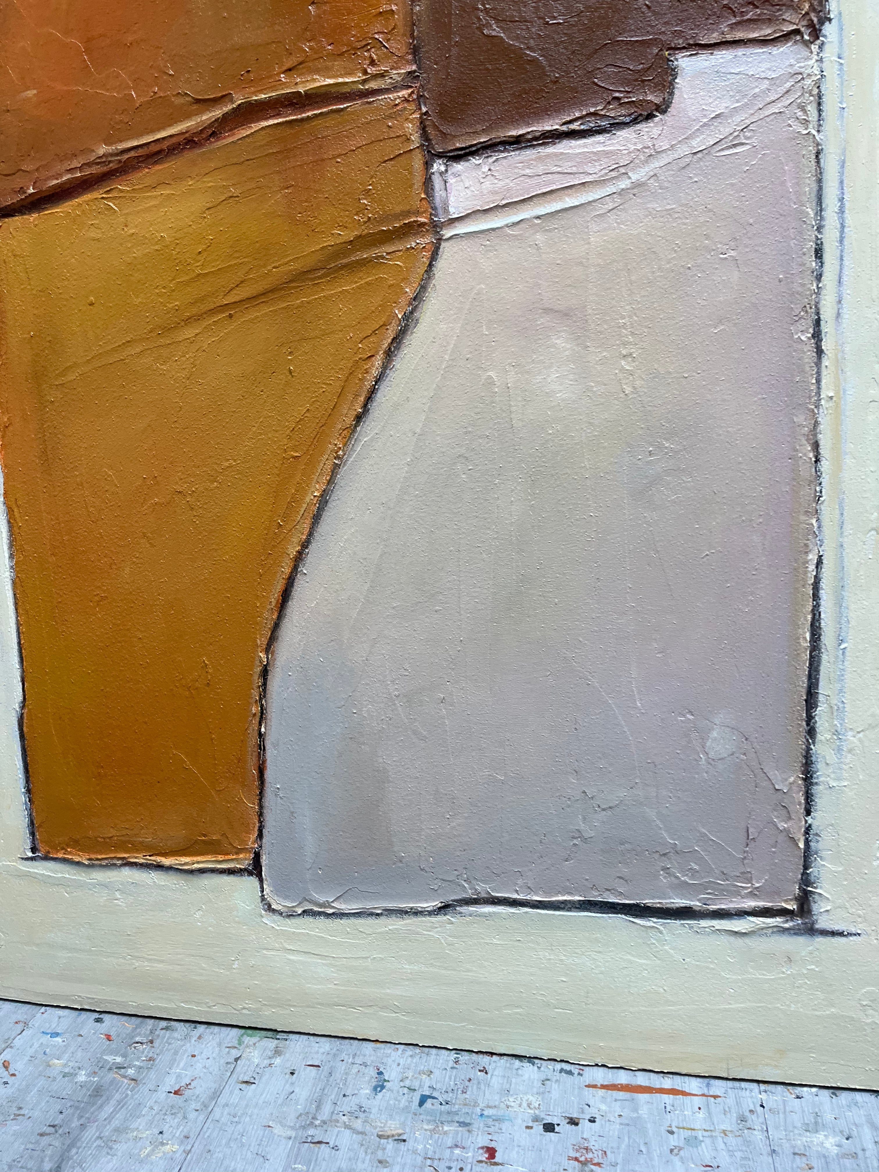 Large White and Brown Minimalism Abstract Art Canvas On Sale White and Brown Texture Wall Decor Mural