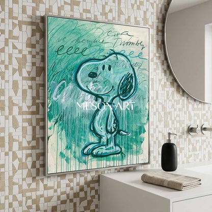 Large Abstract Textured Cartoon Fine Art One of a Kind Wall Decor