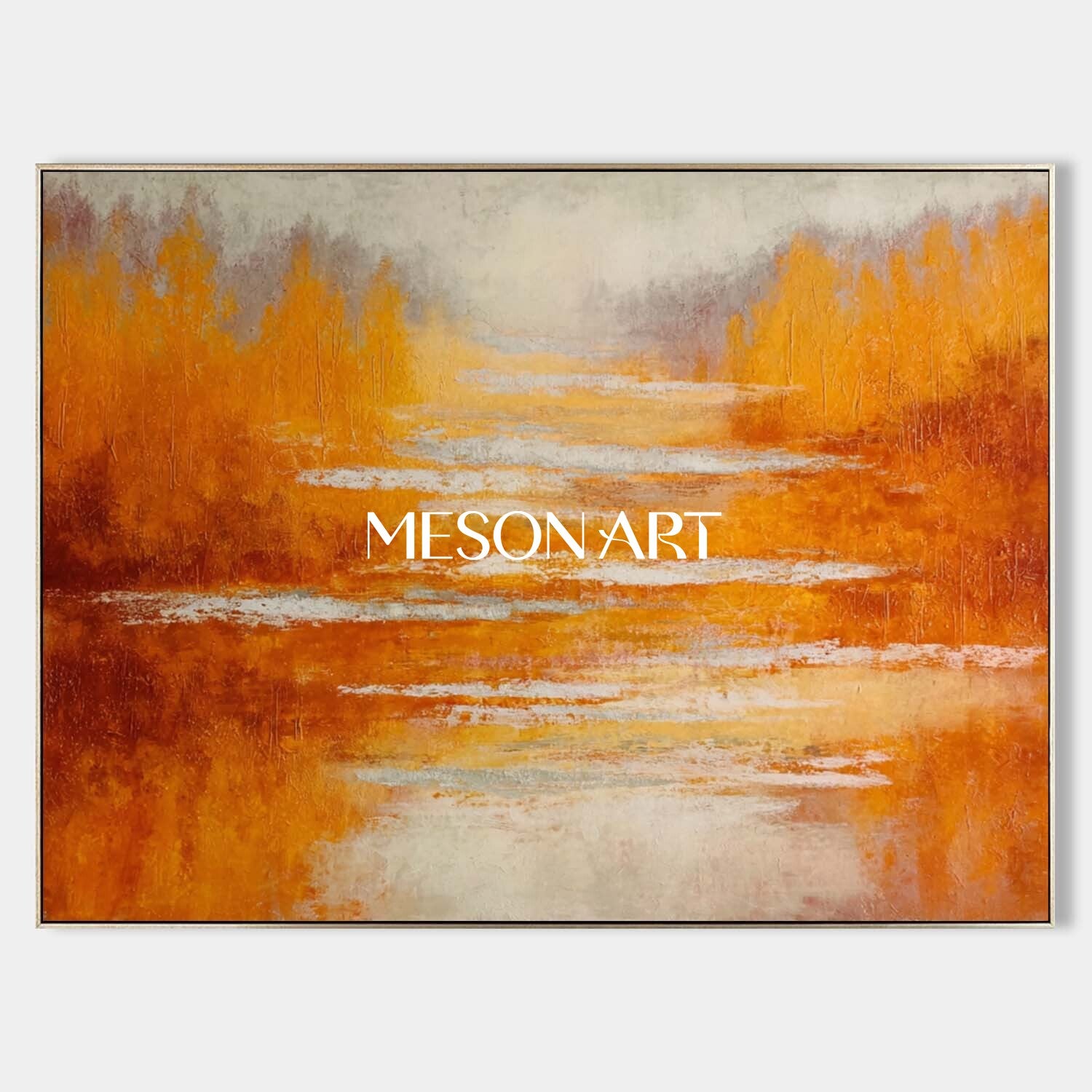 Autumn Wall Art Fall Colors Abstract Painting for Home Decor