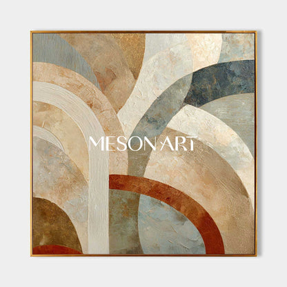 Contemporary Curves & Arches Wall Art – Neutral Beige Statement Piece