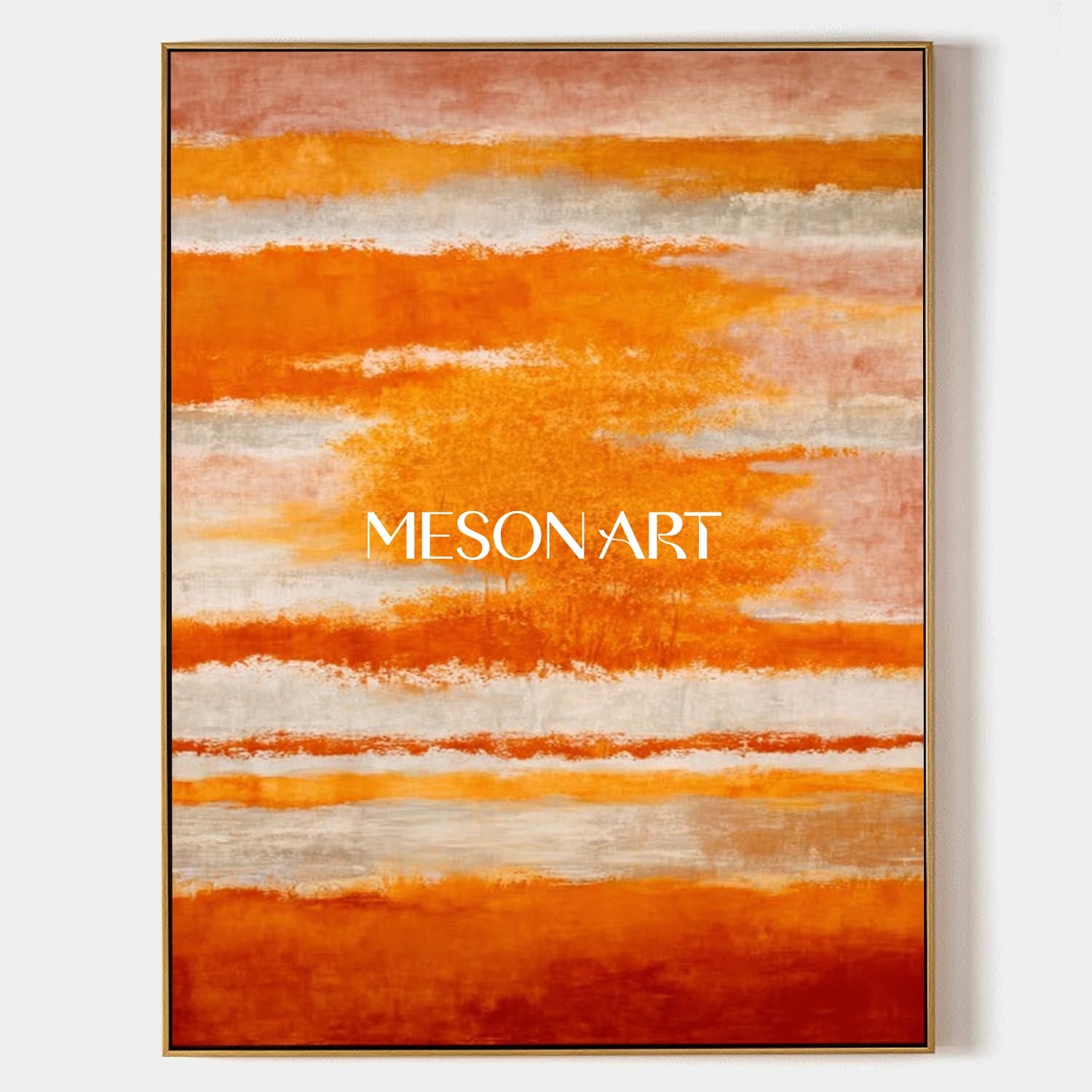 Fall Art Abstract Painting Large Wall Decor for Autumn Colors Home