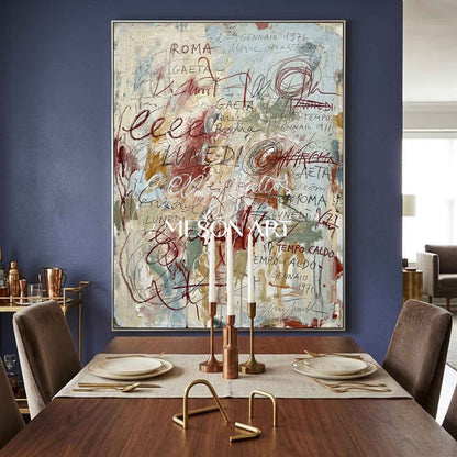 Large Lyrical Abstraction Bedroom Wall Art Textured Painting Entryway