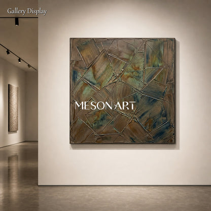 Green Abstract Wall Art With Rich Texture For Modern Living Room Decor