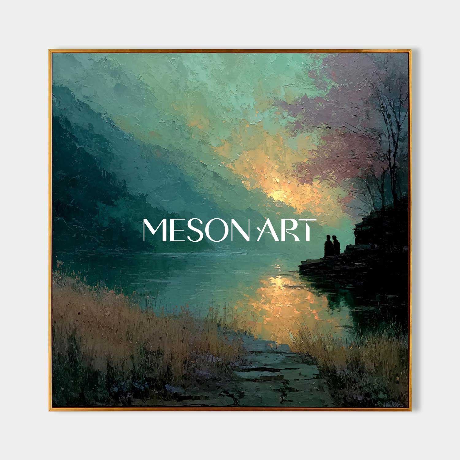 Landscape Wall Art Romantic Sunset Lake Canvas Nature Wall Decor