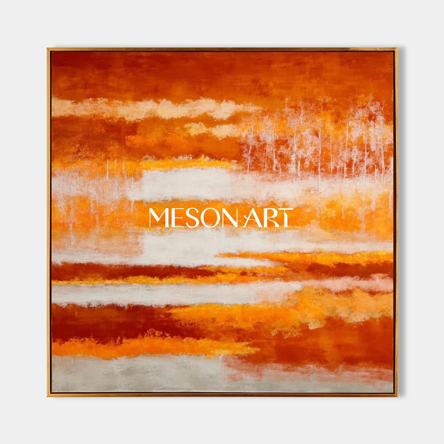 Autumn Abstract Painting Large Textured Canvas with Fall Colors
