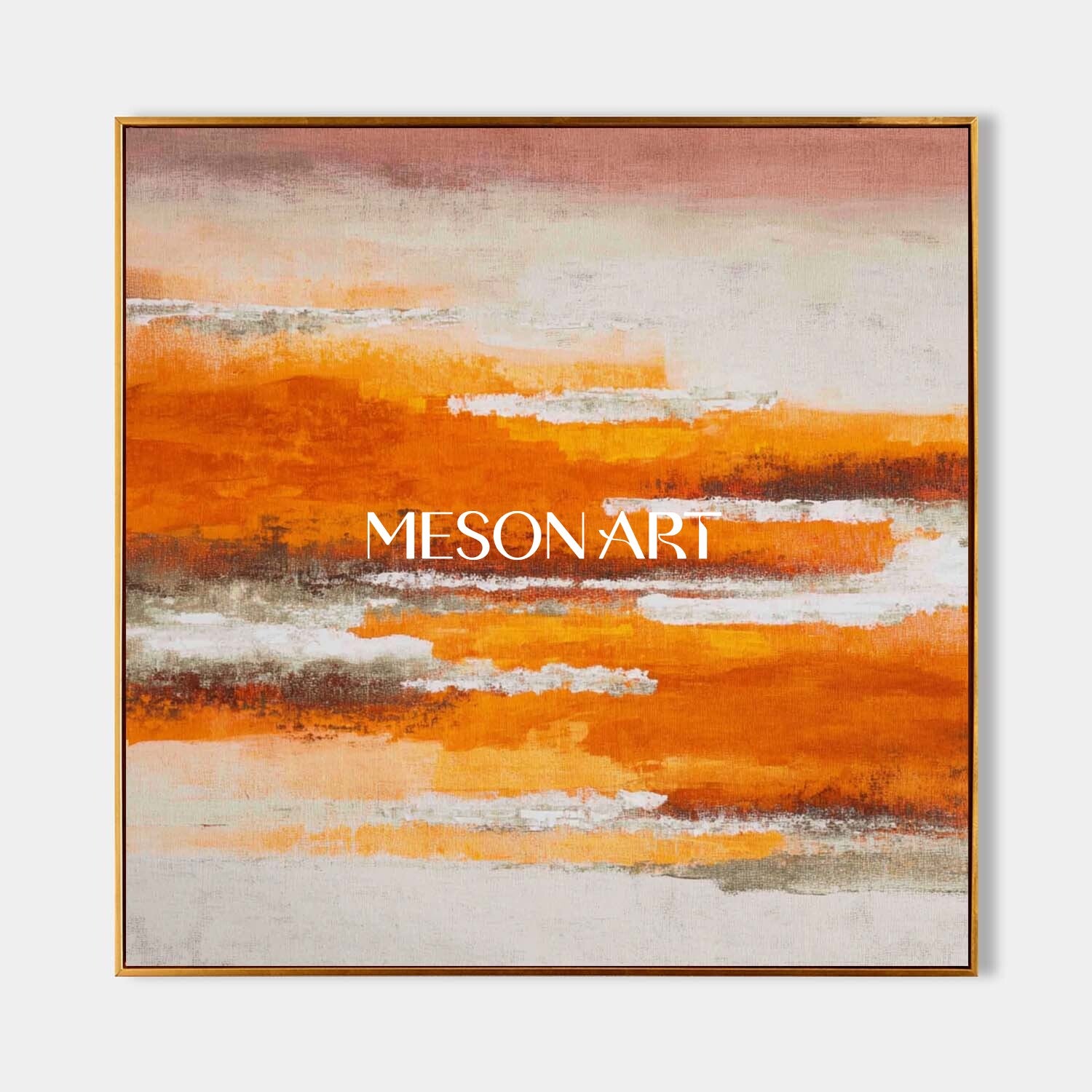 Textured Landscape Canvas Minimalist Abstract Fall Wall Art Orange Wall Decor
