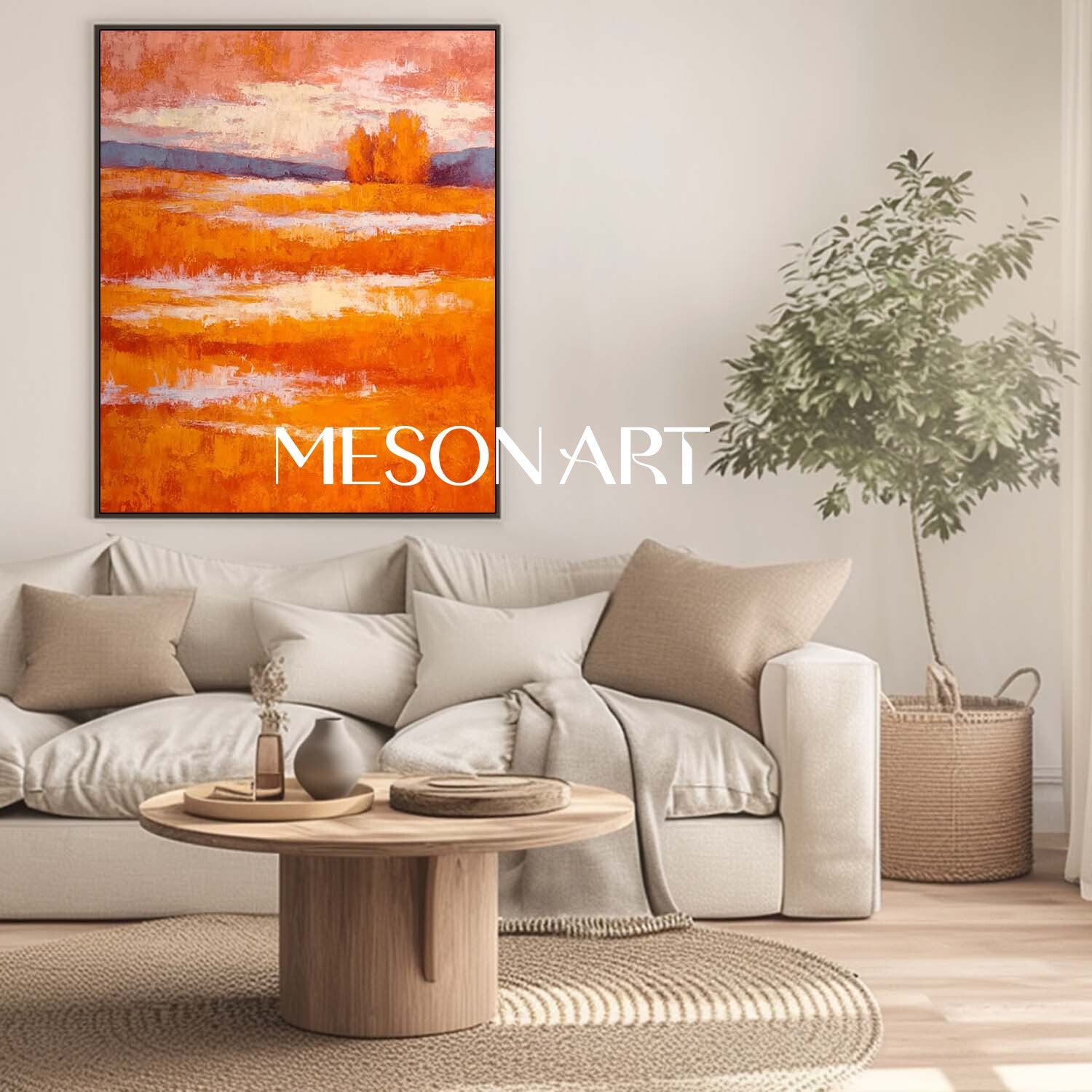 Fall Color Abstract Canvas Seasonal Wall Art for Fall Home Decor