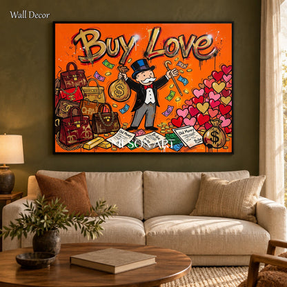 Orange Pop Art Graffiti Wall Art Rectangular Gaming Cartoon KAWS Style By Mesonart