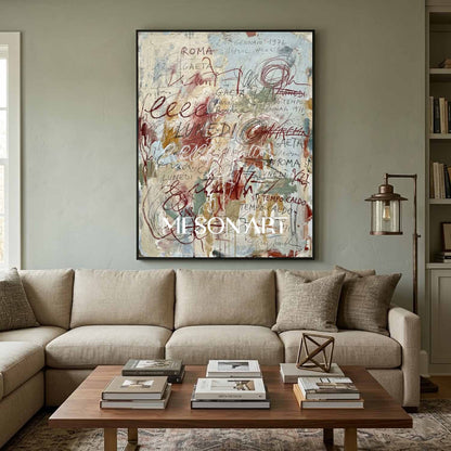 Large Lyrical Abstraction Bedroom Wall Art Textured Painting Entryway