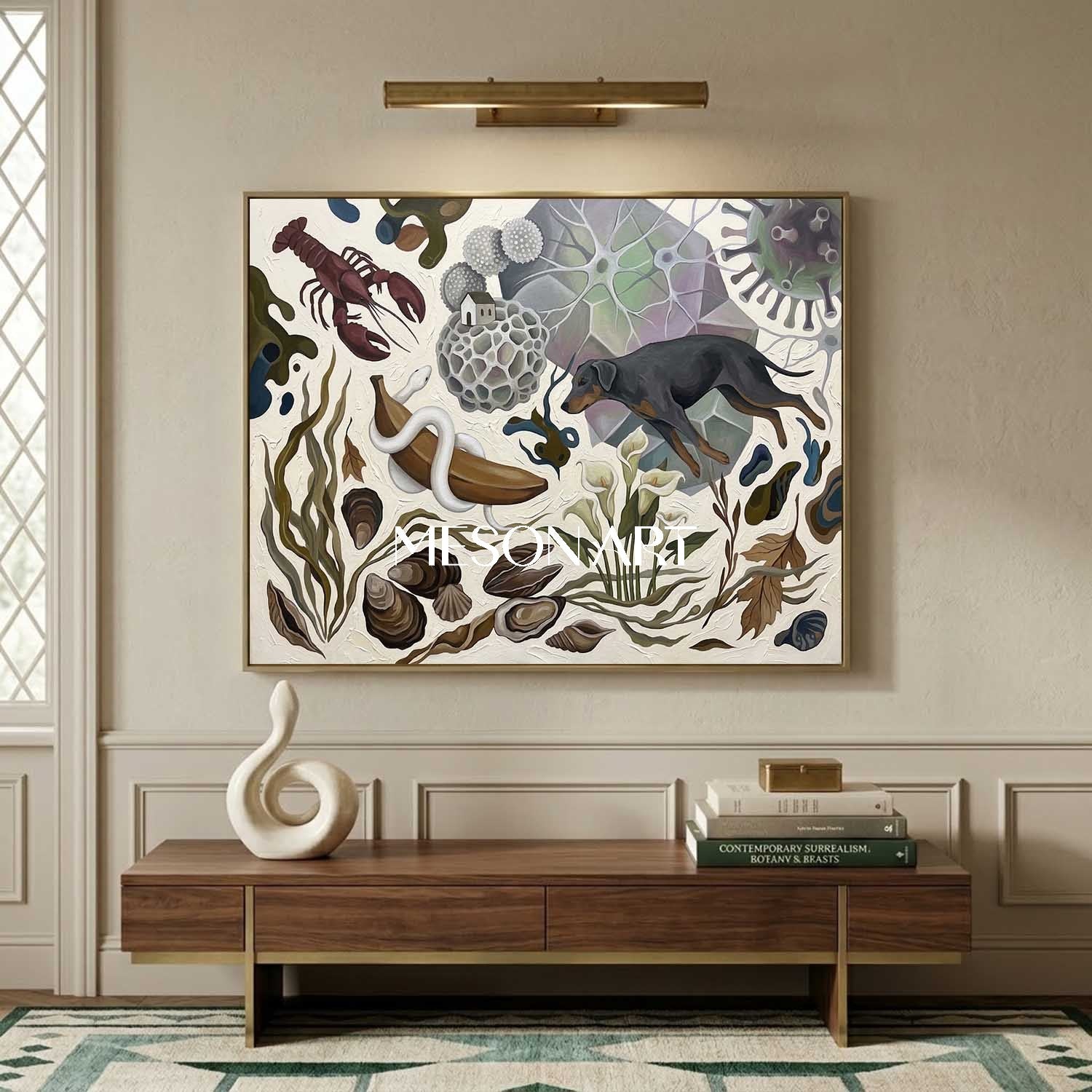 オリジナルのシュルレアリスム絵画テクスチャ大型キャンバスベッド