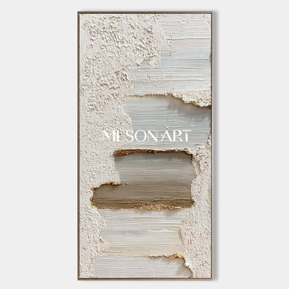 Extra Large 3D White Plaster Painting White Abstract Plaster Art Plaster Canvas Wall Art Decoration