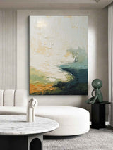 Beige Minimalist Abstract Oil Painting Beige Abstract Art on Canvas Beige Abstract Textured Wall Art