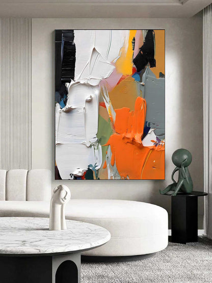 Palette Knife Oil Painting Thick Textured Abstract Canvas Art Large Abstract Living Room Oil Painting