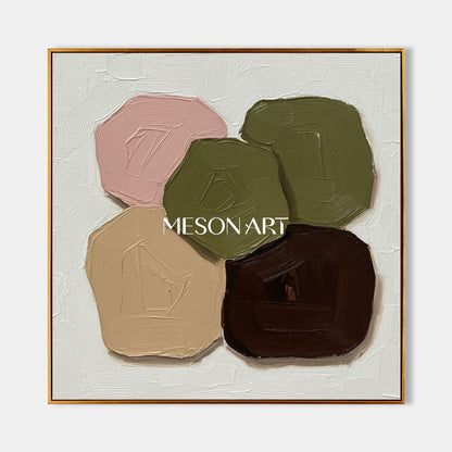 Contemporary Minimalist Abstract Geometric Hand Painted Textured Art