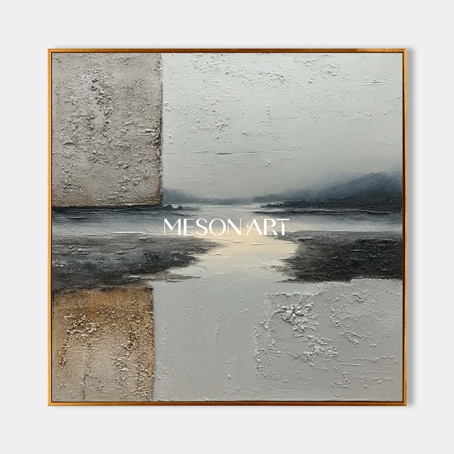 3D Gray Abstract Landscape Art Canvas On Sale Minimalist Wall Painting