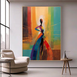 Abstract Woman Palette Oil Painting Dancing Woman Palette Canvas Art Dancing Girl on Canvas