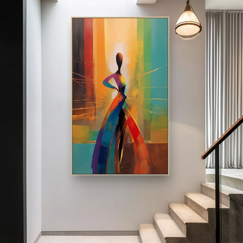 Abstract Woman Palette Oil Painting Dancing Woman Palette Canvas Art Dancing Girl on Canvas