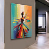 Large Dancing Girl Abstract Art Dancing Girl Palette Oil Painting Abstract Dancing Girl Wall Art