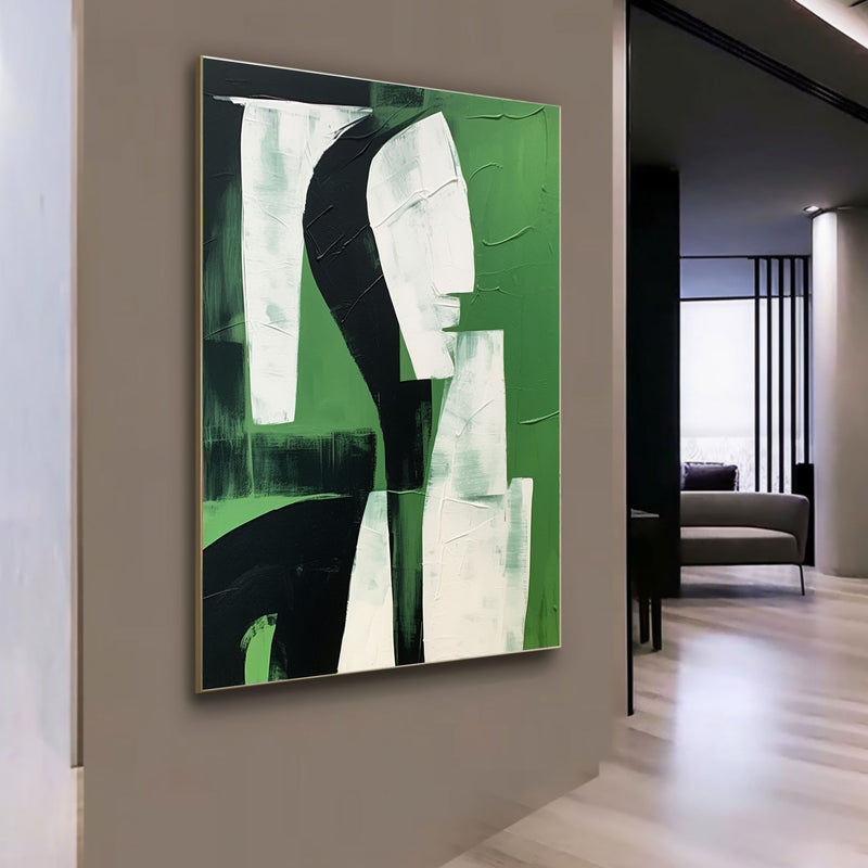 Green Contemporary Minimalist Art Green Abstract Minimalist Oil Painting Green Abstract Art Canvas