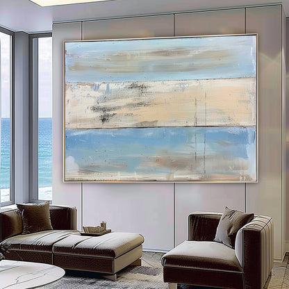 Large Blue Landscape Abstract Canvas Art Blue Canvas Wall Art Decoration Blue Abstract Oil Painting
