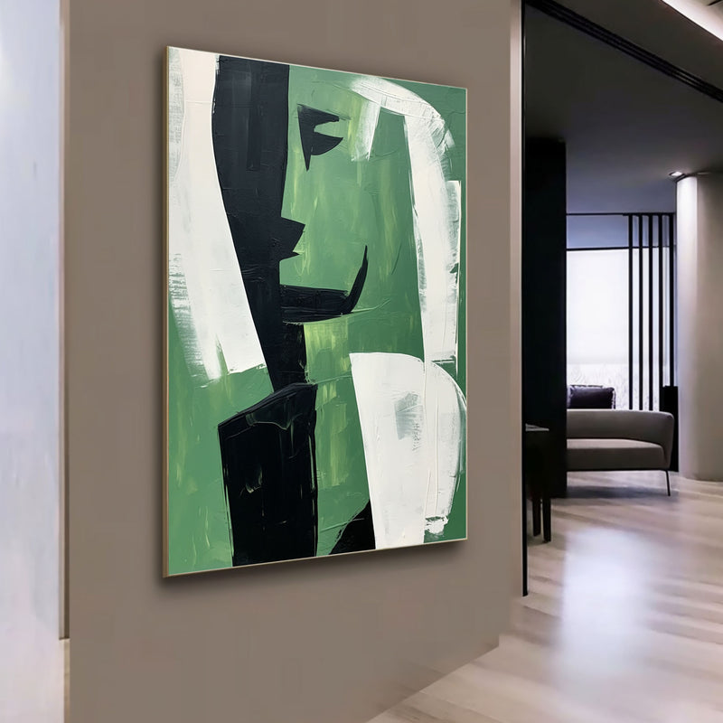 Green Abstract Canvas Art Green Abstract Art on Canvas Green Minimalist Canvas Wall Art Decor