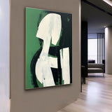 White And Green Abstract Art White And Green Minimalist Art On Canvas White And Green Wall Art