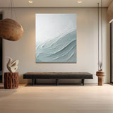 White and Green Sea Abstract Art Canvas White and Green Sea Textured Abstract Painting Sea Wall Art