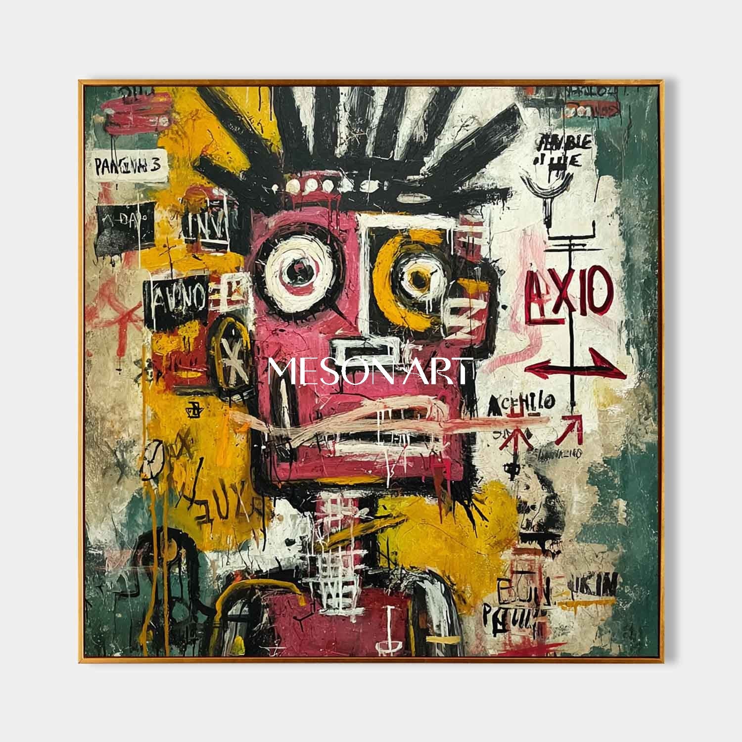 Buy Large Basquiat Style Art Abstract Graffiti Wall Canvas for Hallway