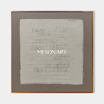 Original Large Wabi-Sabi Plaster Art Gray Handmade Painting Living Room