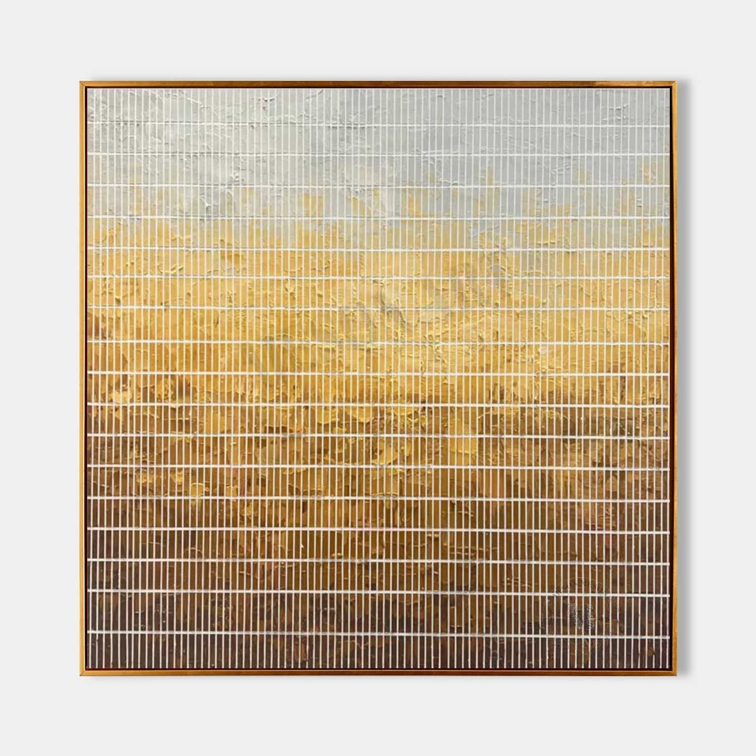 Yellow and Green Texture Painting Yellow and Green Abstract Canvas Wall Decor Art for Sale