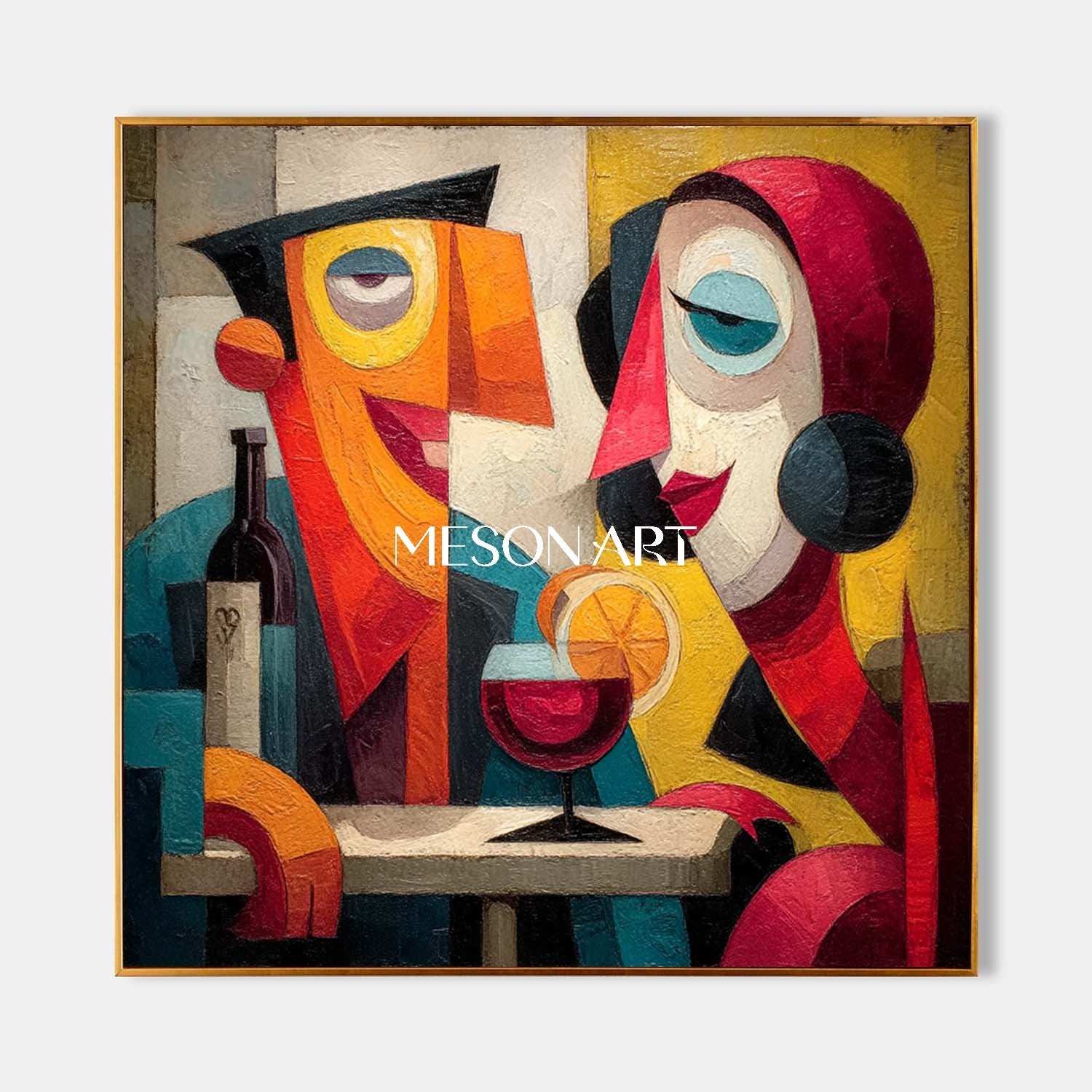 Square Bold Pop Art Abstract Art for Trendy Office or Hotel Lobby