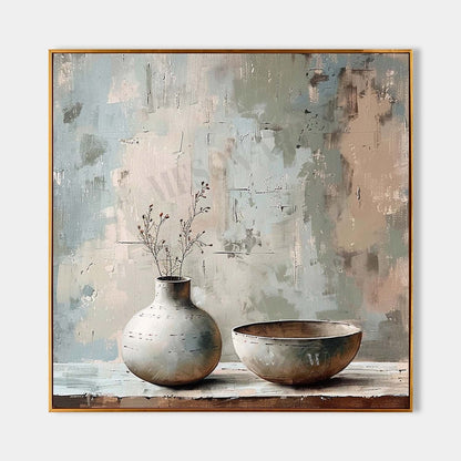 Gray Clay Pot Art for Sale Gray Clay Pot Painting Gray Clay Pot Canvas Wall Art Decor