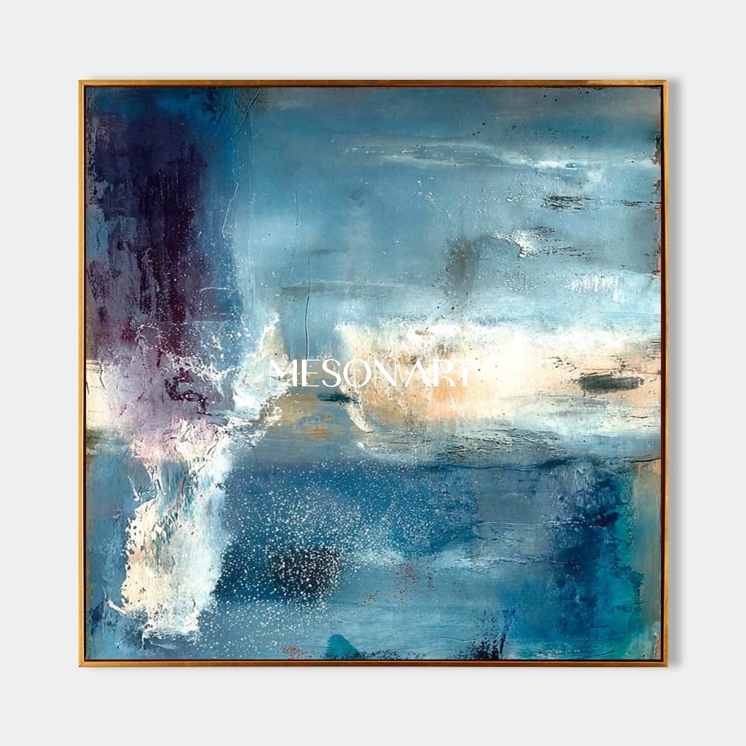 Fireplace Blue Abstract Wall Painting Blue Abstract Art for Sale