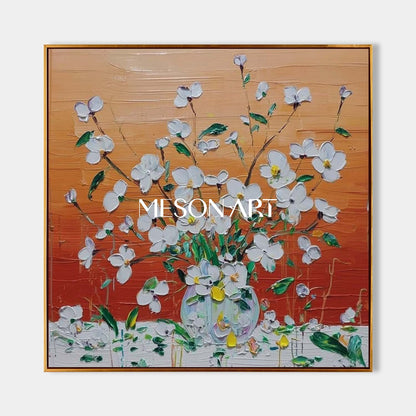 Textured Floral Canvas Wall Art for Modern Living Rooms | Mesonart Original