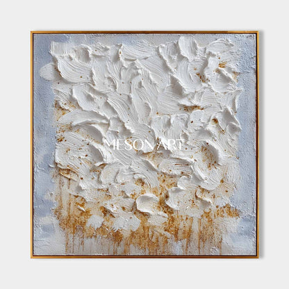 Handmade Square Modern Plaster Abstract Art Textured Canvas Bathroom