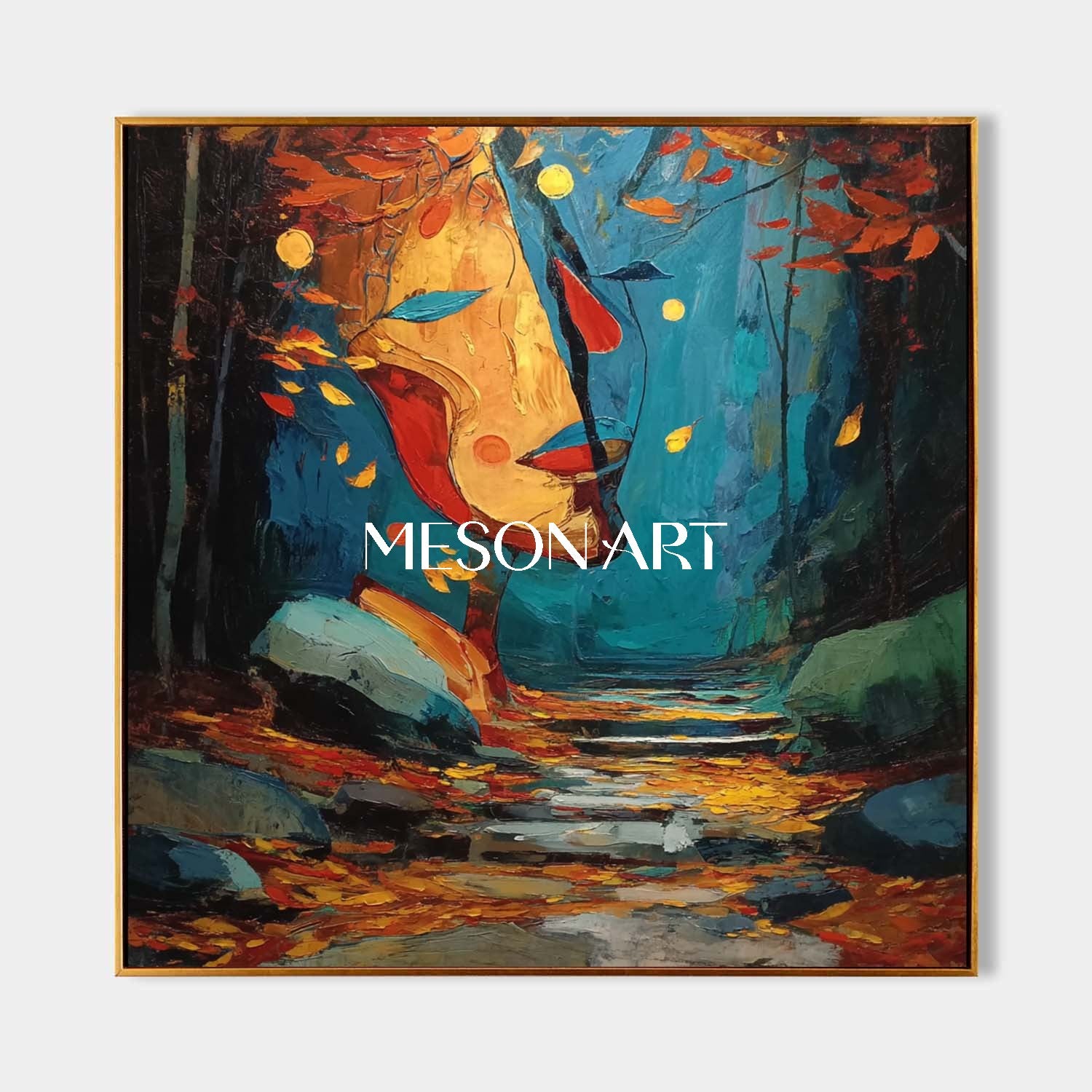 Handcrafted Autumn Art – Large Canvas with Fall Landscape for Sale