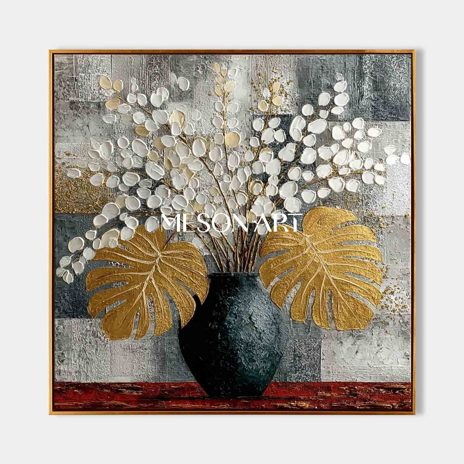 Minimalist Flower Artwork Original Flower Canvas for Purchase Bedroom Flower Canvas Decor
