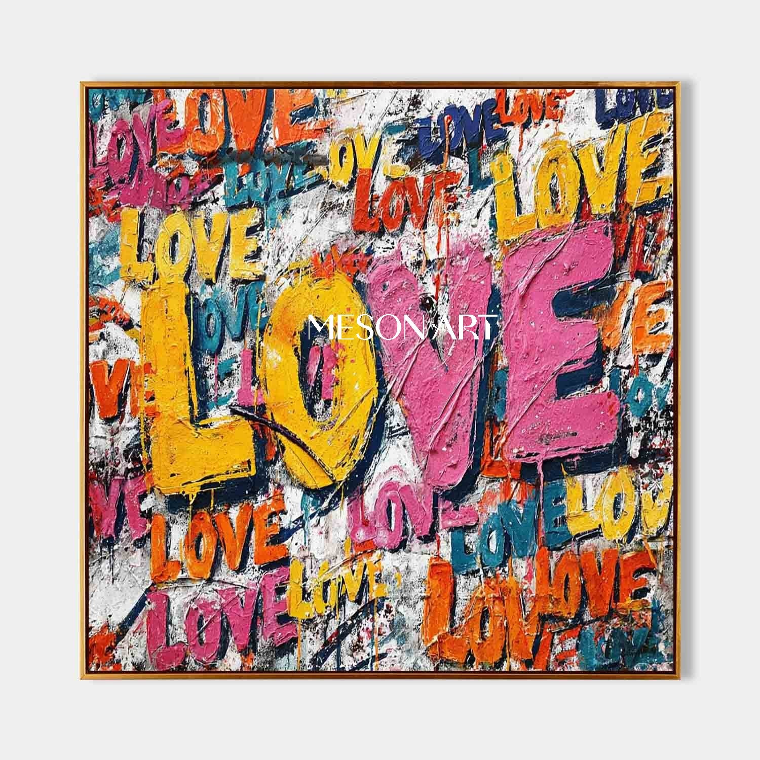 LOVE Graffiti Abstract Canvas Art for Sale Couple Wall Decoration Ideas Valentine's Day LOVE Artwork Gift
