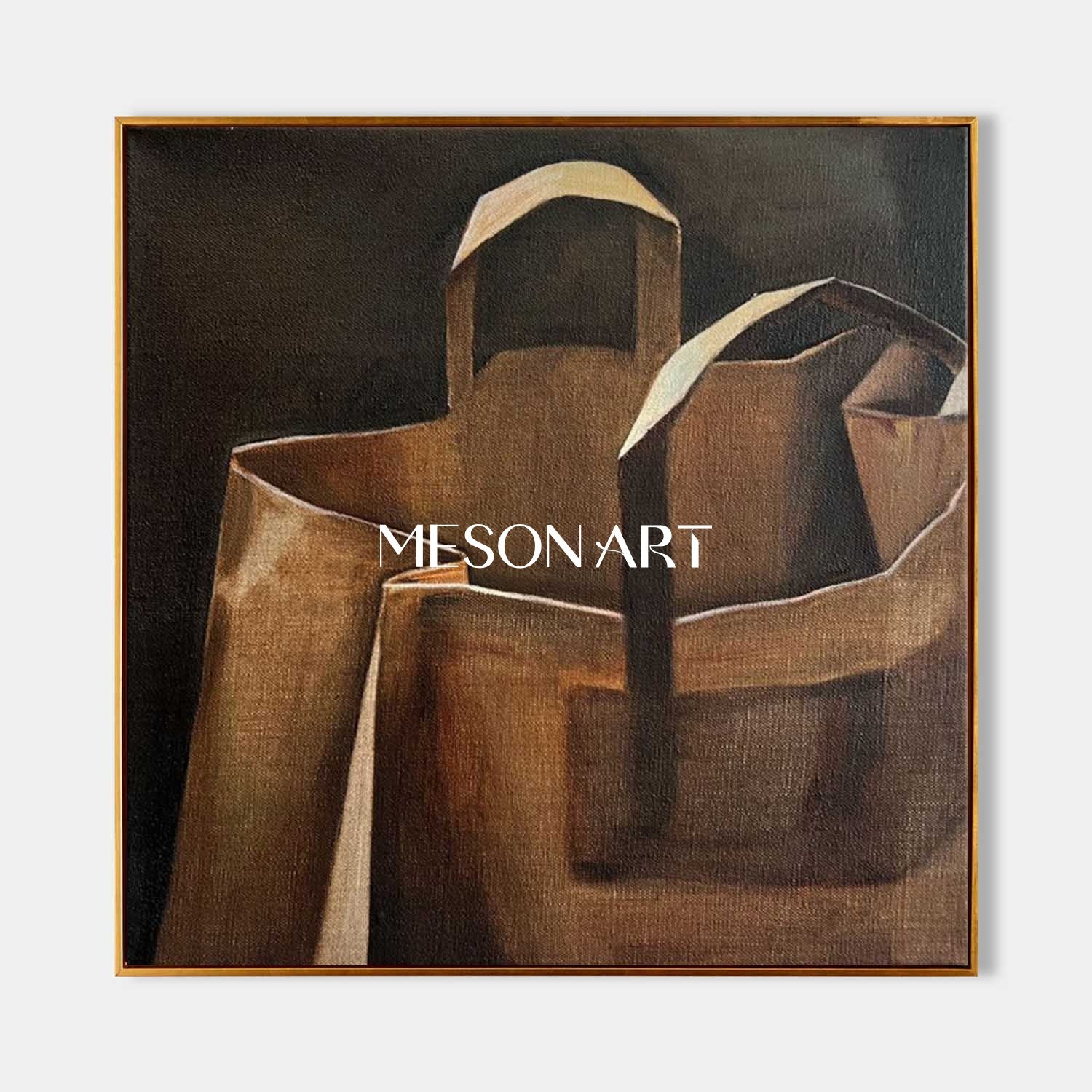 Hyperrealism Paper Bag Painting Hyperrealism Paper Bag Canvas Art Realistic Paper Bag Wall Art Decoration