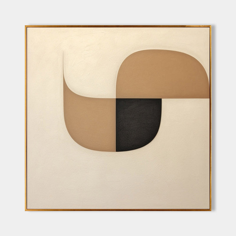 Large Beige Minimalist Wall Art Beige Art on Canvas Beige Minimalist ...