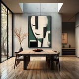 Large White and Green Minimalist Abstract Canvas Art Original Minimalist Art Minimalist Wall Art