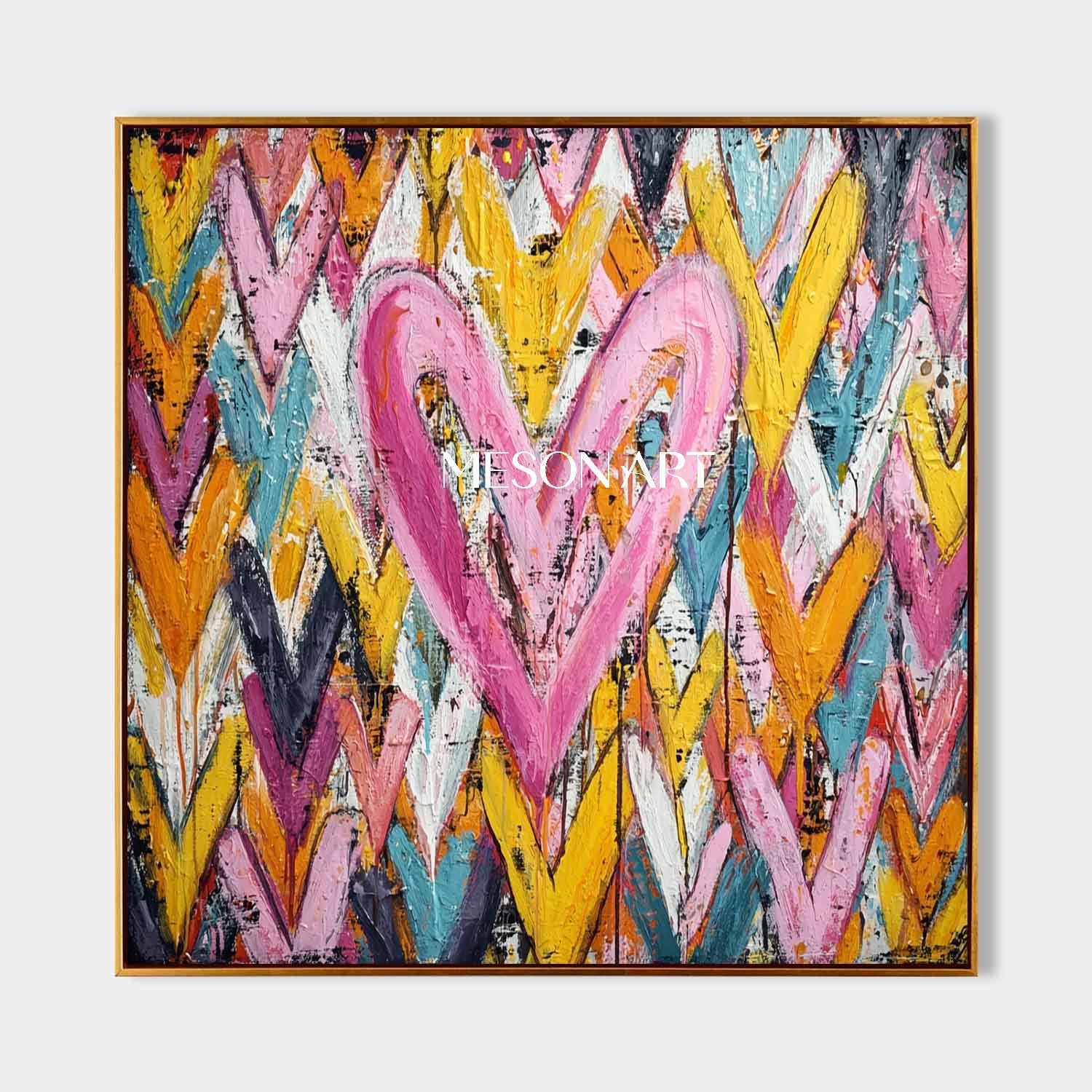 Heart graffiti abstract art for sale Heart wall decoration ideas Valentine's Day heart gift
