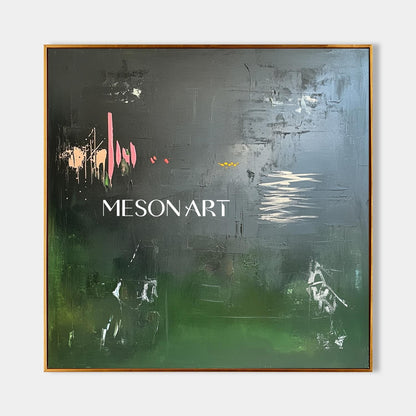 Large modern dark green abstract canvas art for sale modern minimalist wall paintings